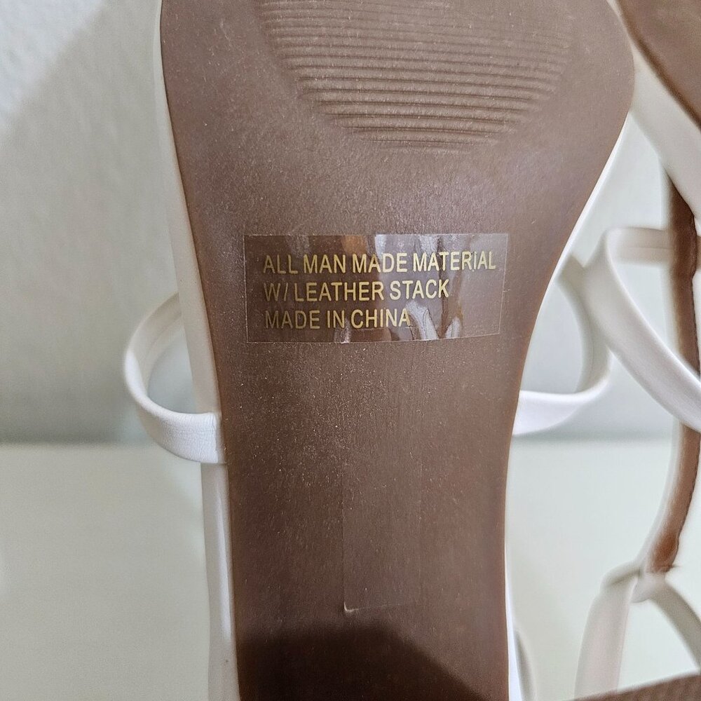 Dolce Vita Womens Sz 7.5 Kaya White Strappy Sandals Block Heel Padded Day Nigth - Picture 8 of 8